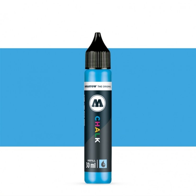 Křídový inkoust MOLOTOW Refill Ink pro Chalk na sklo, modrý NEON