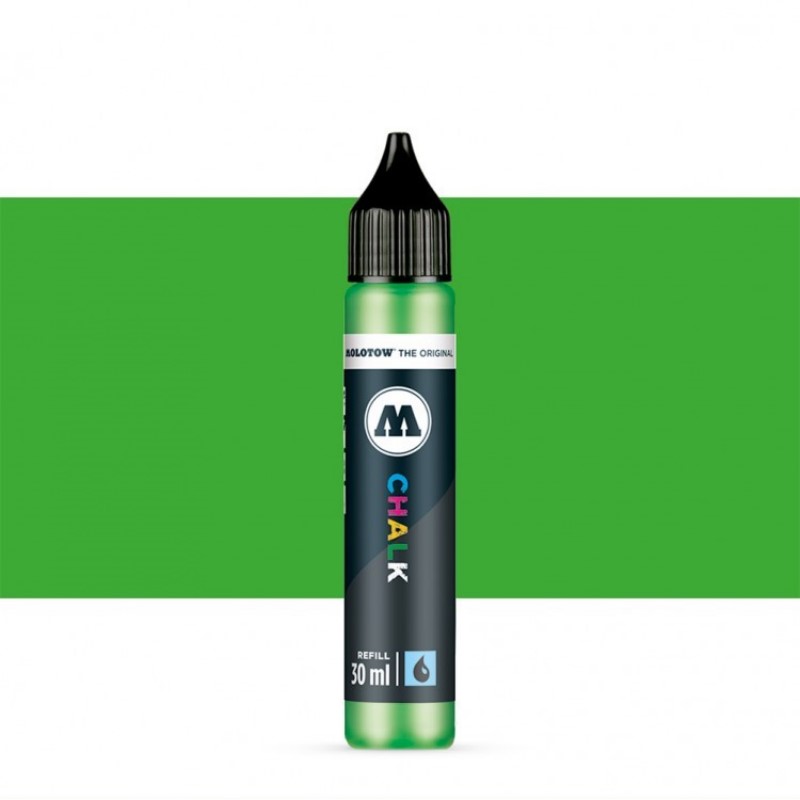 Křídový inkoust MOLOTOW Refill Ink pro Chalk na sklo, zelený NEON