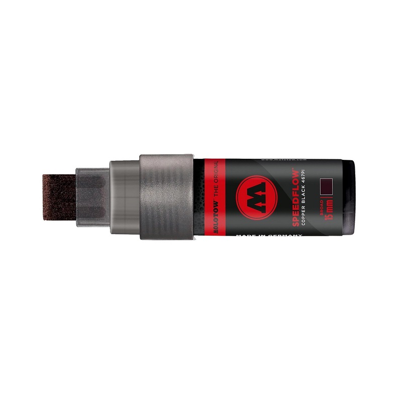 Lihová fixa MOLOTOW Masterpiece Speedflow 15mm, černá s měděným leskem