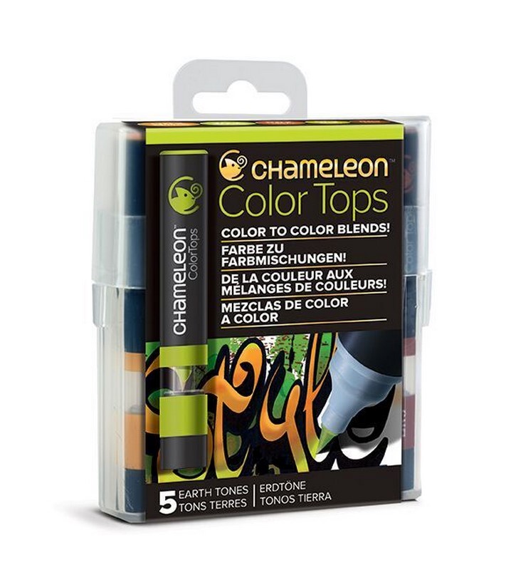 CHAMELEON Color Tops tónovací nástavce, 5ks zemité tóny
