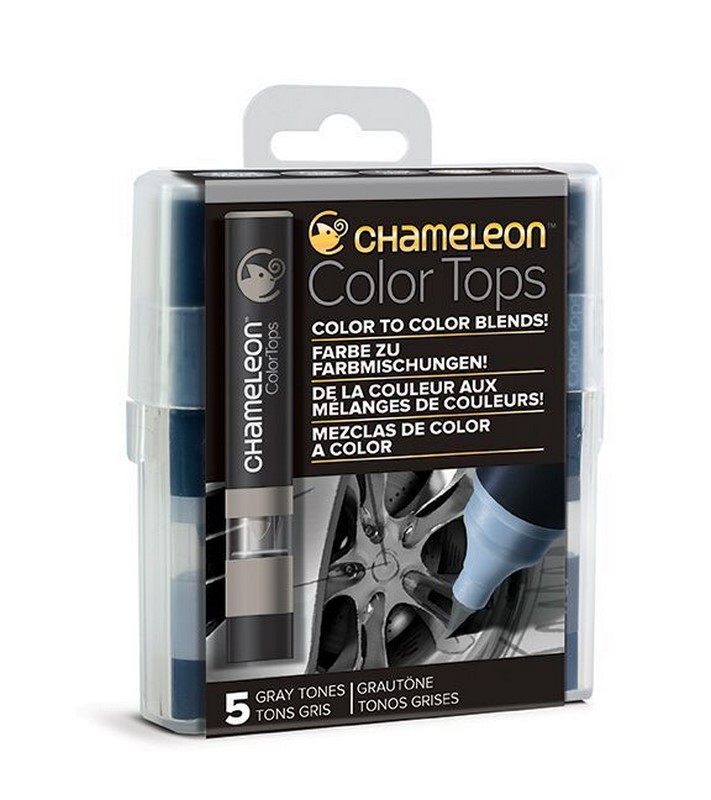 CHAMELEON Color Tops tónovací nástavce, 5ks šedé tóny