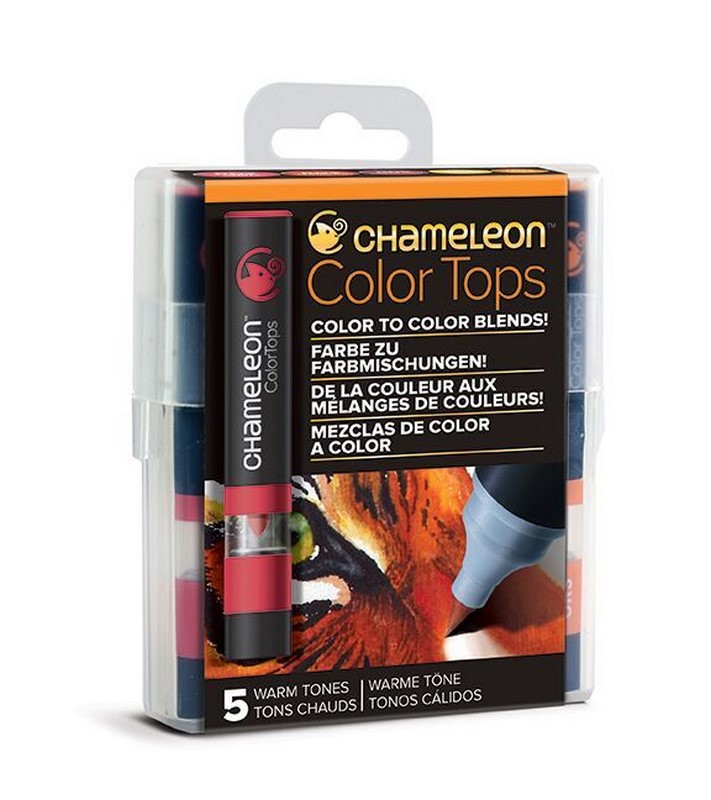 CHAMELEON Color Tops tónovací nástavce, 5ks teplé tóny