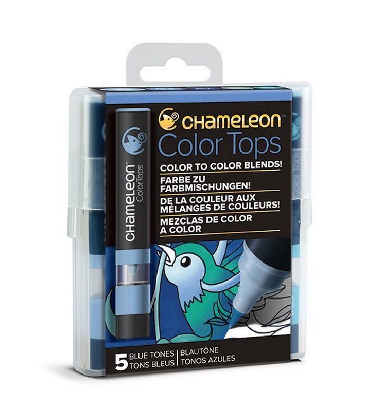 CHAMELEON Color Tops tónovací nástavce, 5ks modré tóny