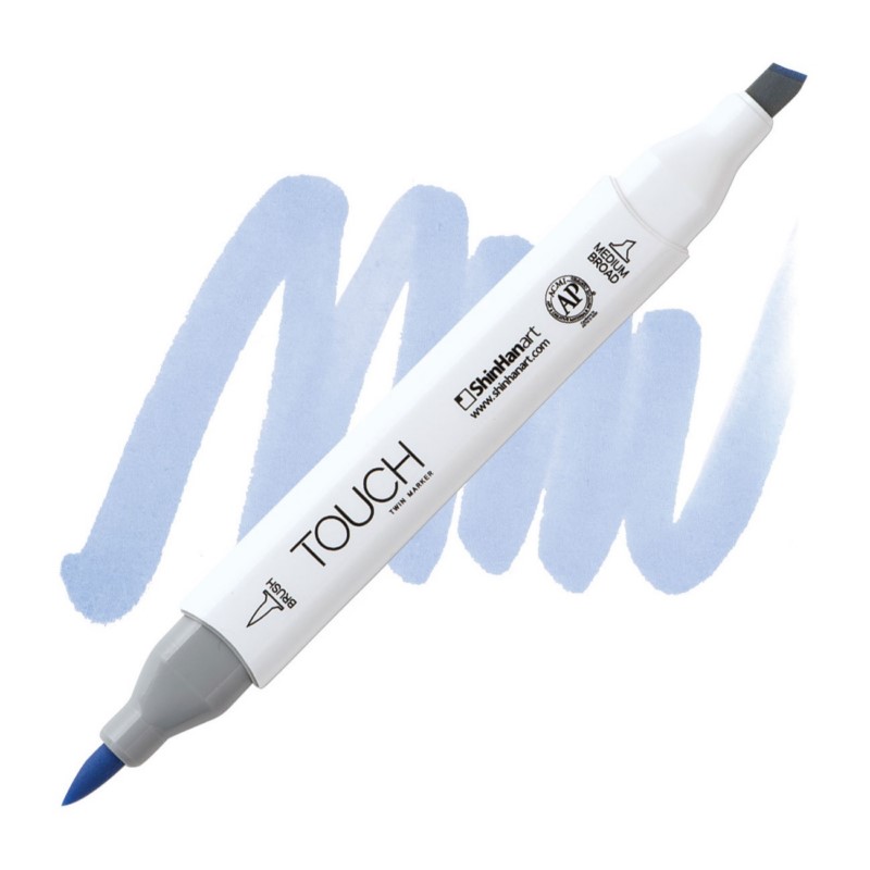 Lihová fixa TOUCH oboustranná Brush & Chisel, PB183 Phthalo blue