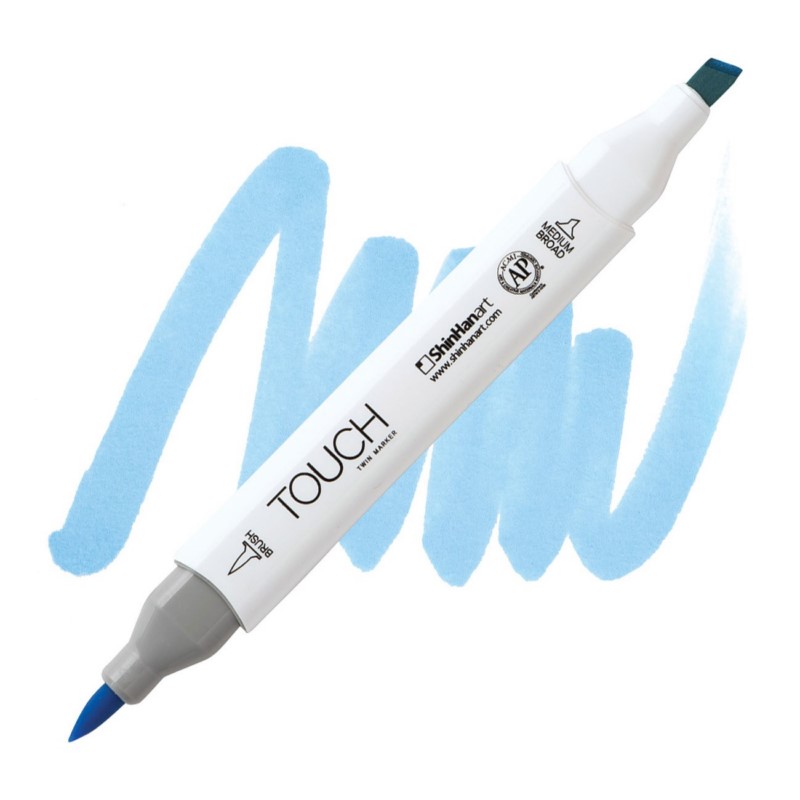 Lihová fixa TOUCH oboustranná Brush & Chisel, PB185 Pale blue light