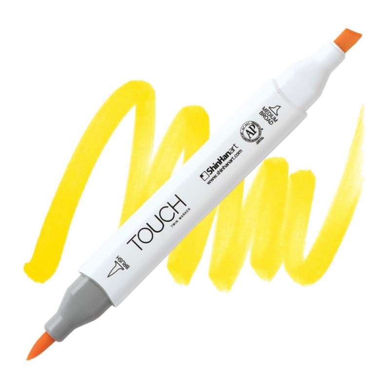 Lihová fixa TOUCH oboustranná Brush & Chisel, Y221 Primary yellow