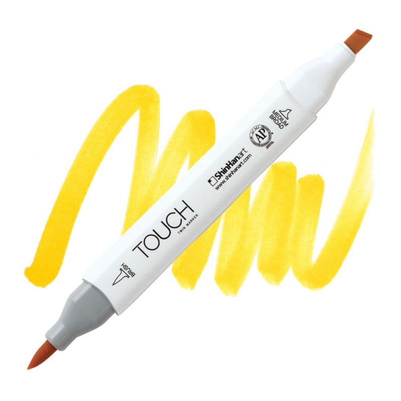 Lihová fixa TOUCH oboustranná Brush & Chisel, Y222 Golden yellow