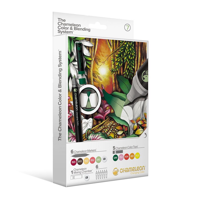CHAMELEON Pen tónovací popisovač, 12ks Color & Blending System přírodní tóny #7