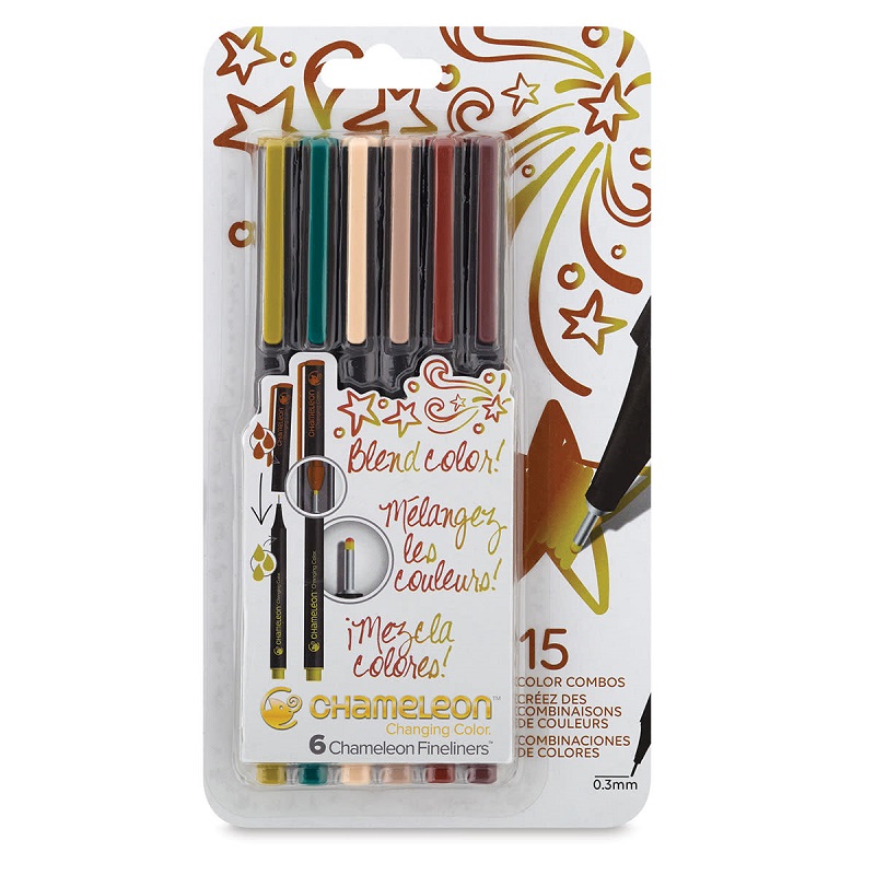 CHAMELEON Fineliner, 6ks přírodní