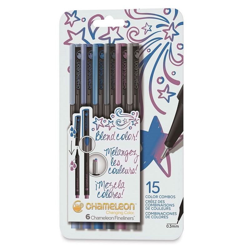 CHAMELEON Fineliner, 6ks studené