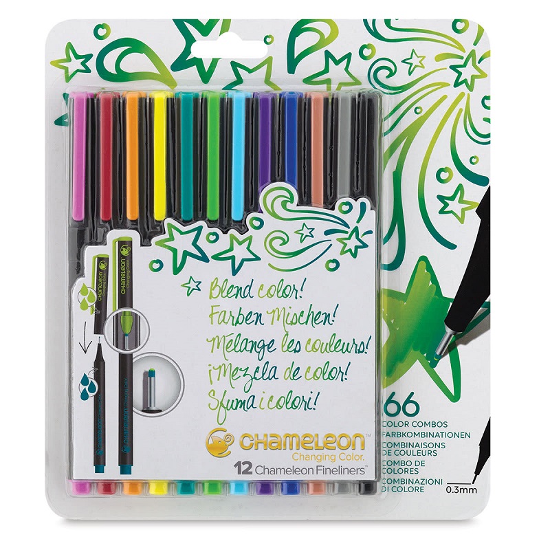 CHAMELEON Fineliner, 12ks základní