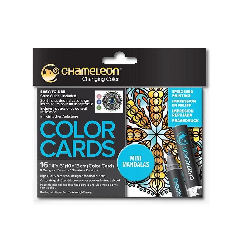 CHAMELEON kartičky na vymalování Mandala
