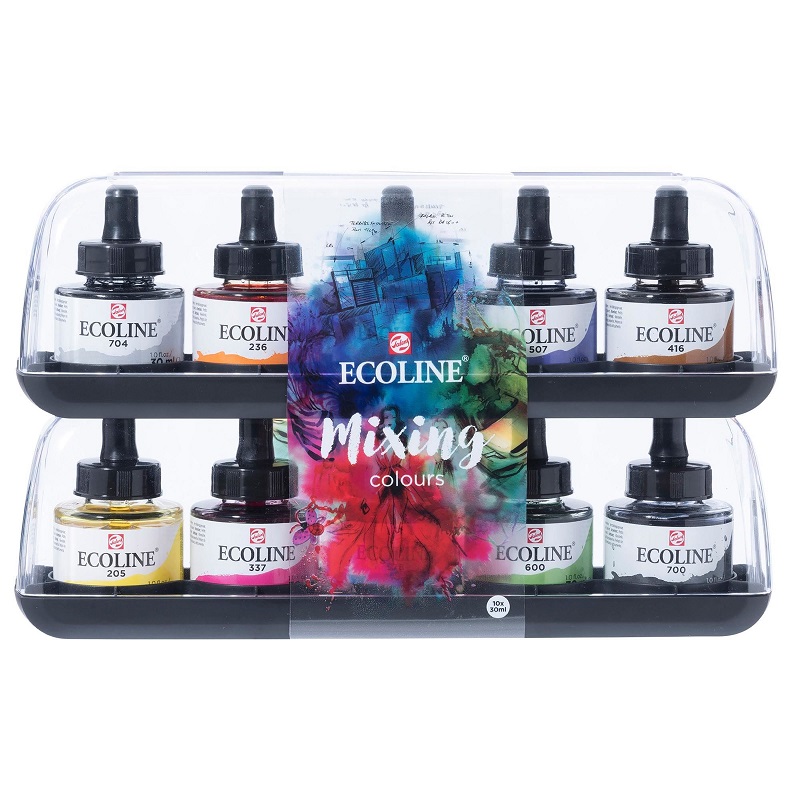 ROYAL TALENS Akvarelový ECOLINE Aquarell Ink 30ml, 10ks základní