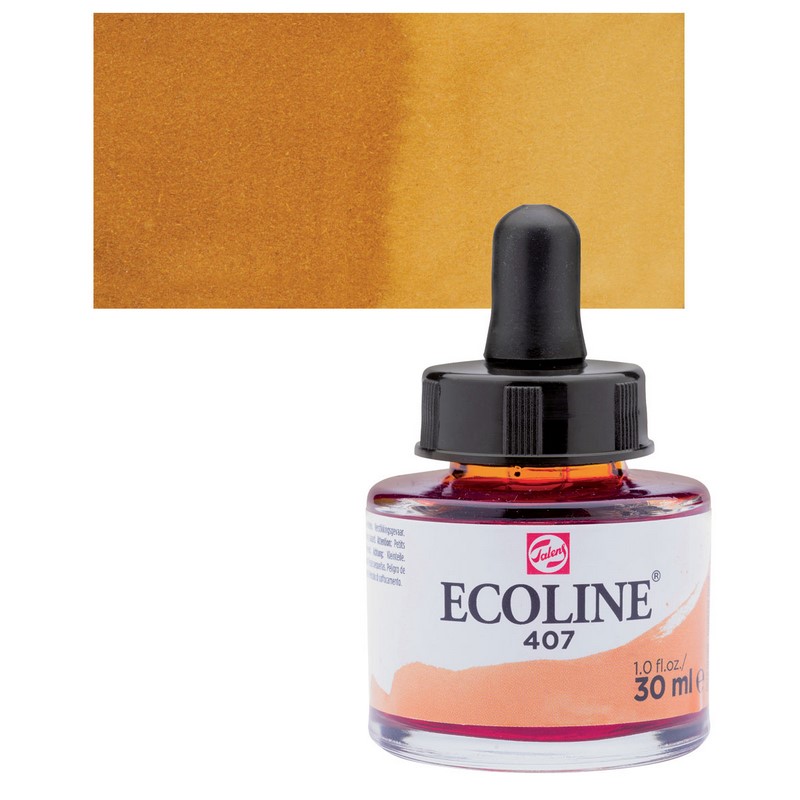 ROYAL TALENS Akvarelový ECOLINE Aquarell Ink 30ml, 407 deep ochre