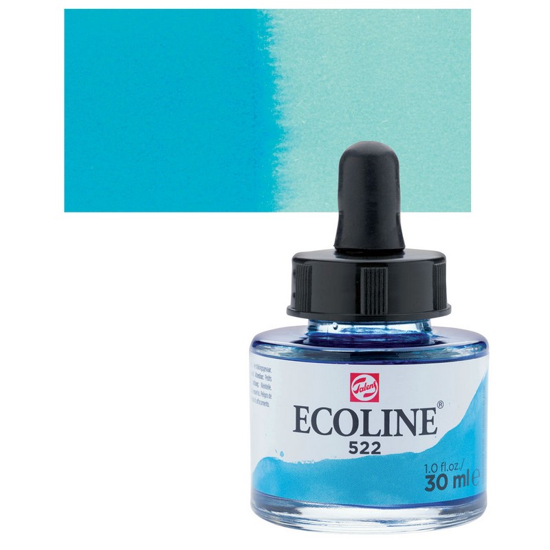 ROYAL TALENS Akvarelový ECOLINE Aquarell Ink 30ml, 522 turquoise blue
