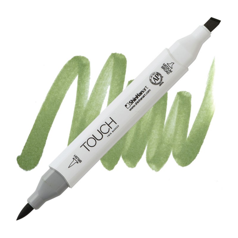 Lihová fixa TOUCH oboustranná Brush & Chisel, GY235 Sap green