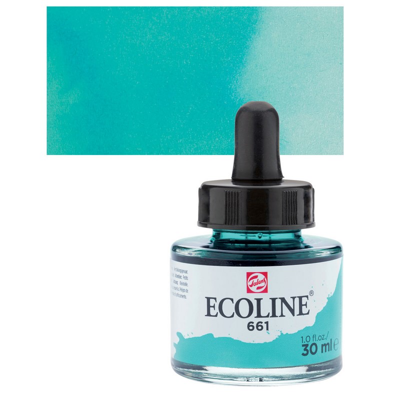 ROYAL TALENS Akvarelový ECOLINE Aquarell Ink 30ml, 661 turquoise green