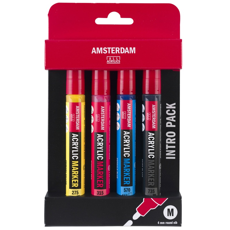 AMSTERDAM Acrylic Marker 4mm, 4ks základní