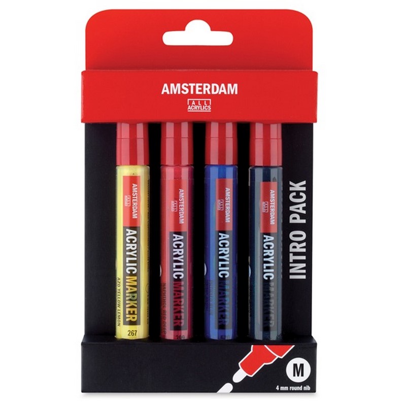 AMSTERDAM Acrylic Marker 4mm, 4ks základní