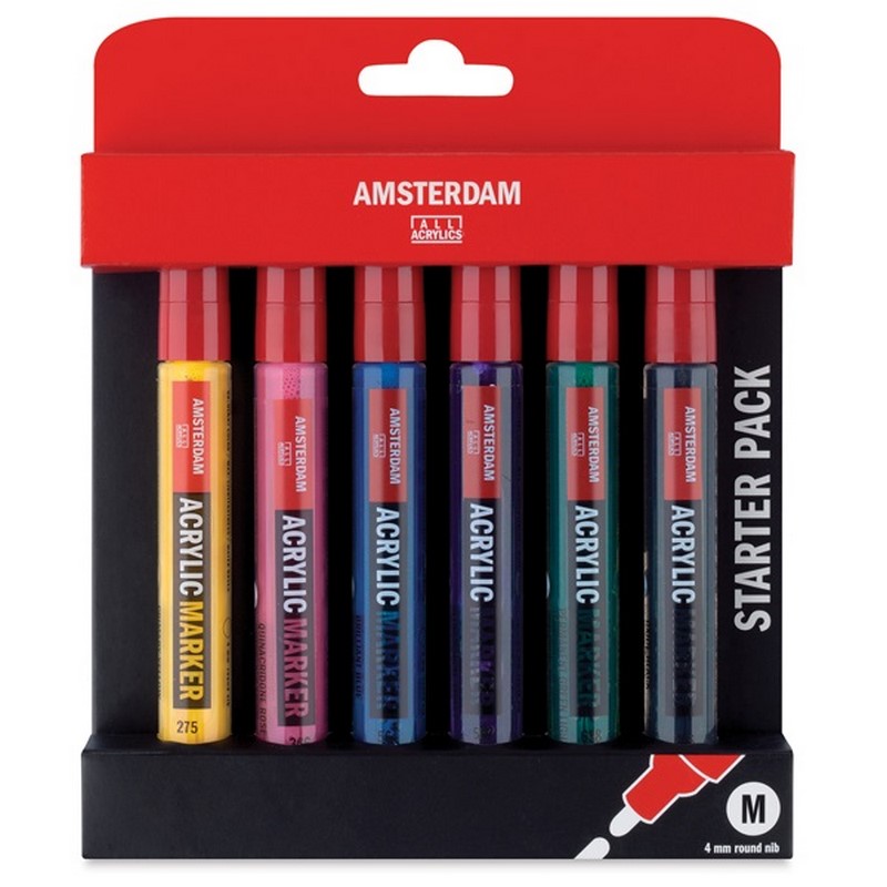 AMSTERDAM Acrylic Marker 4mm, 6ks základní