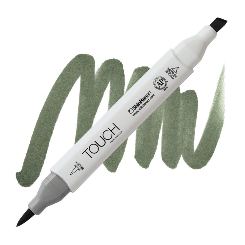 Lihová fixa TOUCH oboustranná Brush & Chisel, G241 Grayish green deep