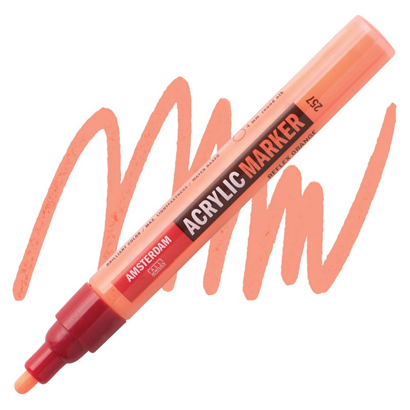 AMSTERDAM Acrylic Marker 4mm, 257 reflex orange