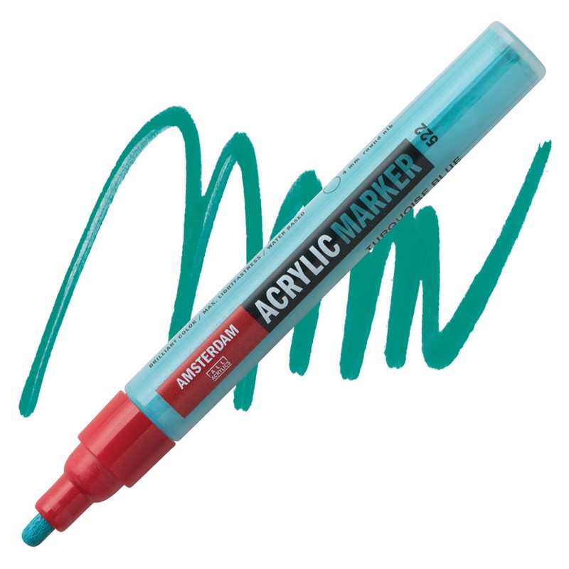 AMSTERDAM Acrylic Marker 4mm, 522 turquoise blue
