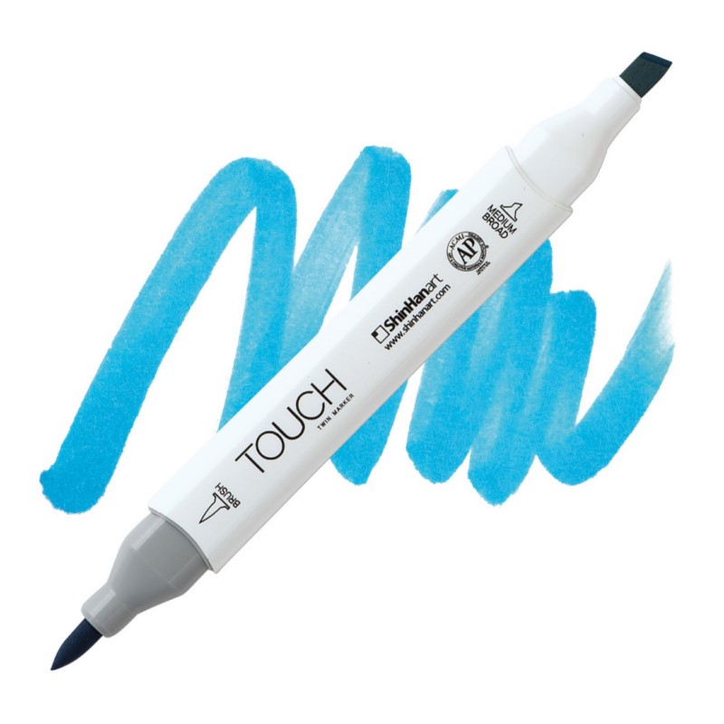 Lihová fixa TOUCH oboustranná Brush & Chisel, B262 Cerulean blue light