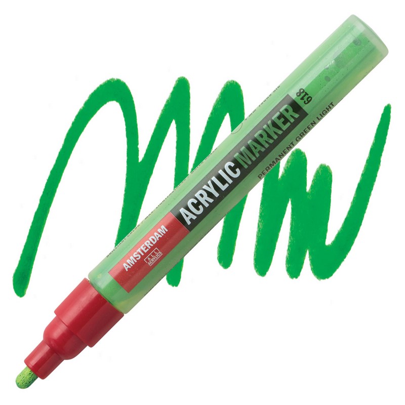 AMSTERDAM Acrylic Marker 4mm, 618 permanent green light