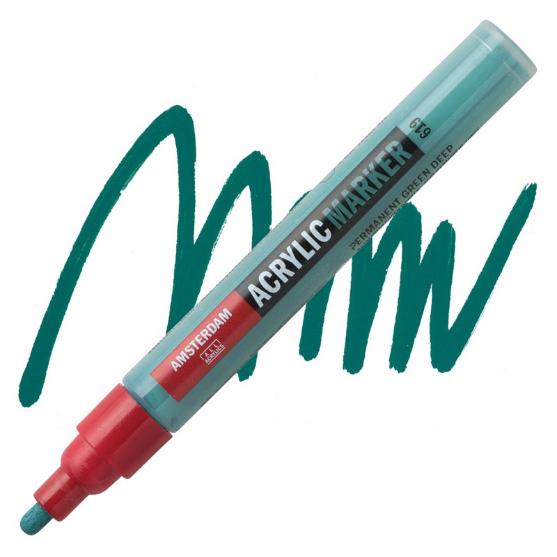 AMSTERDAM Acrylic Marker 4mm, 619 permanent green deep
