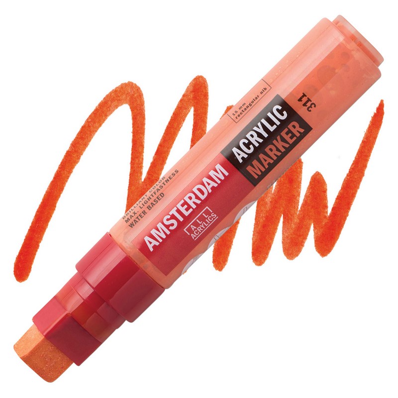 AMSTERDAM Acrylic Marker 15mm, 311 vermilion