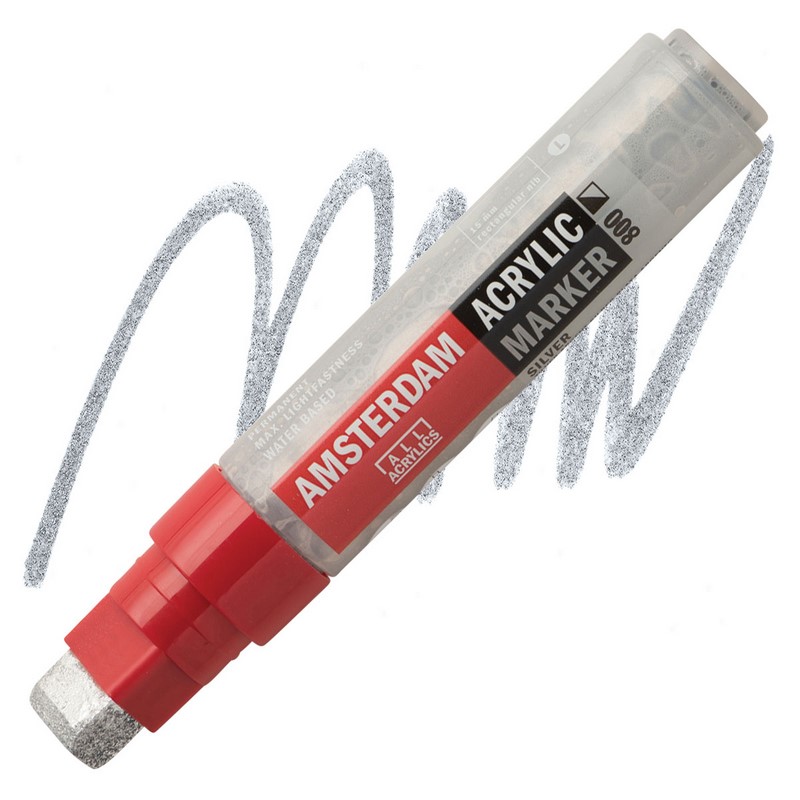 AMSTERDAM Acrylic Marker 15mm, 800 silver