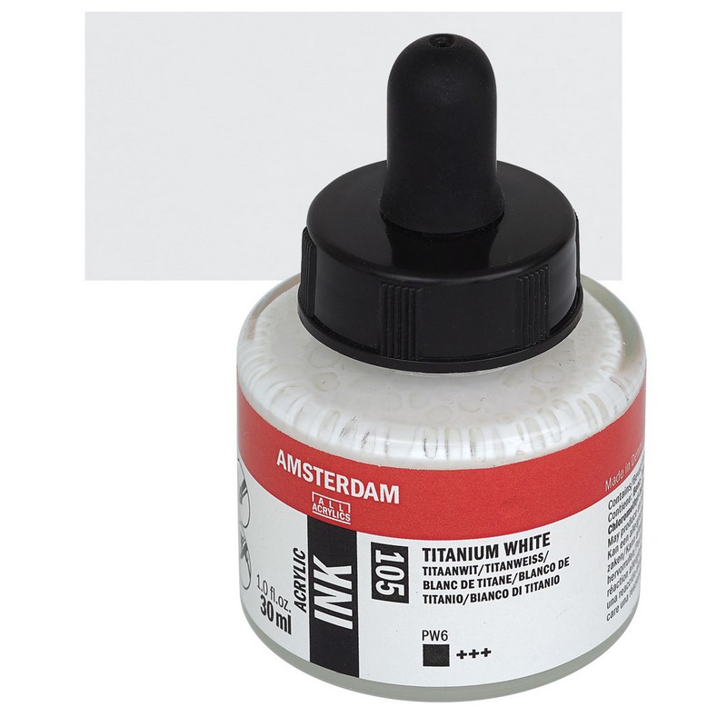 AMSTERDAM Acrylic Ink 30ml, 105 titanium white