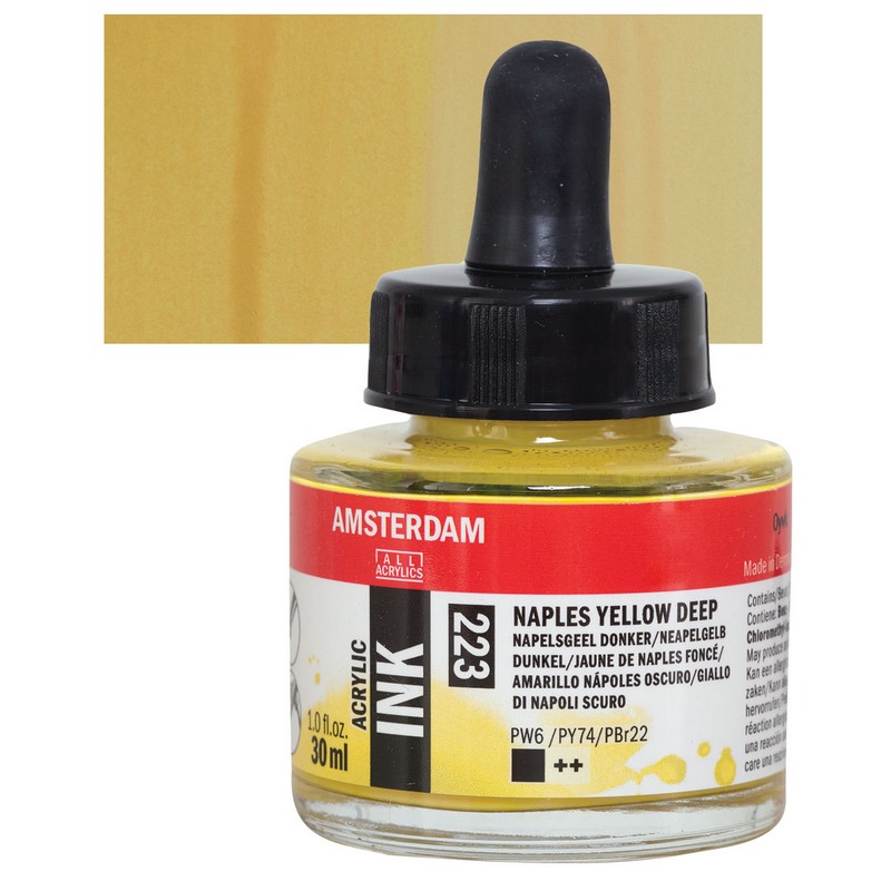 AMSTERDAM Acrylic Ink 30ml, 223 naples yellow deep
