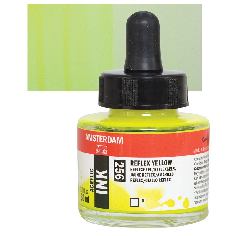 AMSTERDAM Acrylic Ink 30ml, 256 reflex yellow