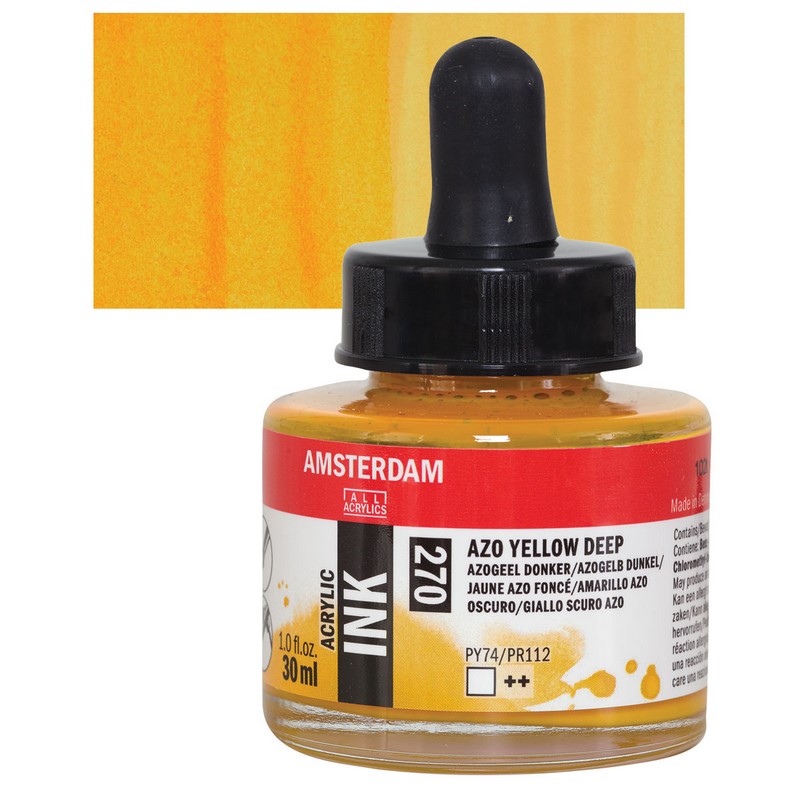 AMSTERDAM Acrylic Ink 30ml, 270 azo yellow deep