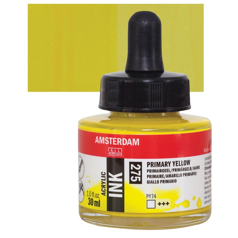 AMSTERDAM Acrylic Ink 30ml, 275 primary yellow