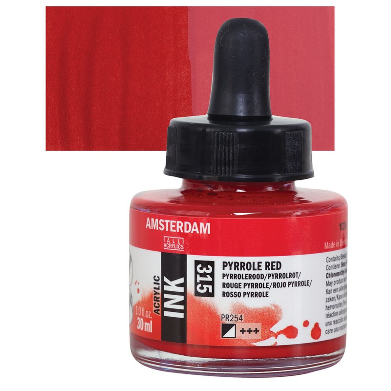 AMSTERDAM Acrylic Ink 30ml, 315 pyrrole red