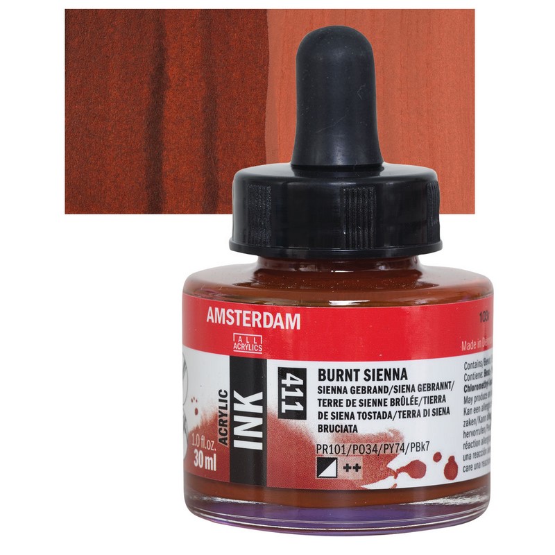 AMSTERDAM Acrylic Ink 30ml, 411 burnt sienna