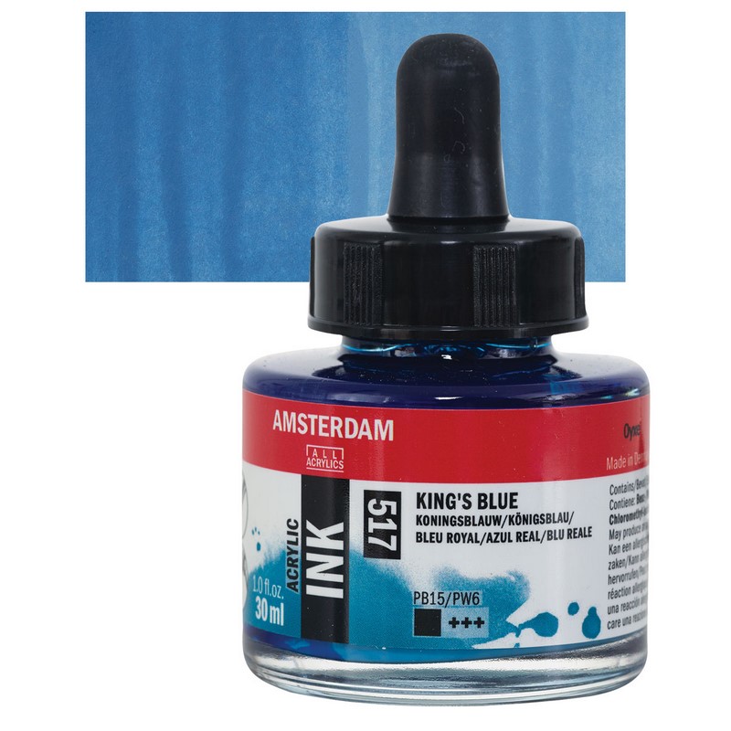 AMSTERDAM Acrylic Ink 30ml, 517 kings blue