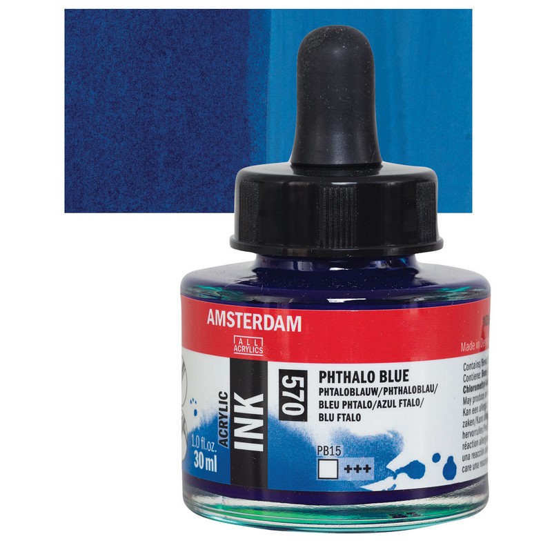 AMSTERDAM Acrylic Ink 30ml, 570 phthalo blue