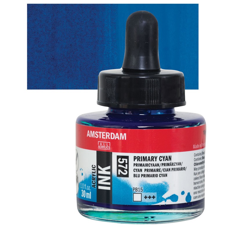 AMSTERDAM Acrylic Ink 30ml, 572 primary cyan
