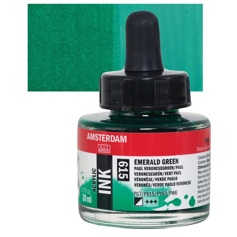 AMSTERDAM Acrylic Ink 30ml, 615 emerald green