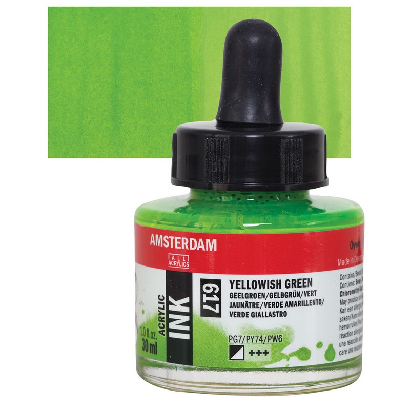 AMSTERDAM Acrylic Ink 30ml, 617 yellowish green