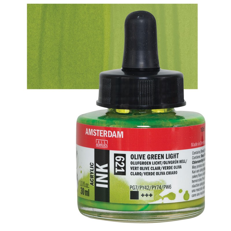 AMSTERDAM Acrylic Ink 30ml, 621 olive green light