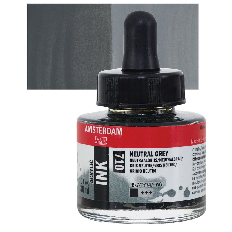 AMSTERDAM Acrylic Ink 30ml, 710 neutral grey