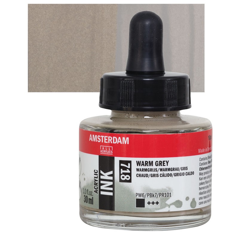 AMSTERDAM Acrylic Ink 30ml, 718 warm grey