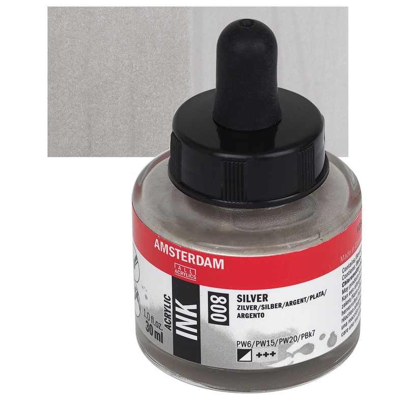 AMSTERDAM Acrylic Ink 30ml, 800 silver