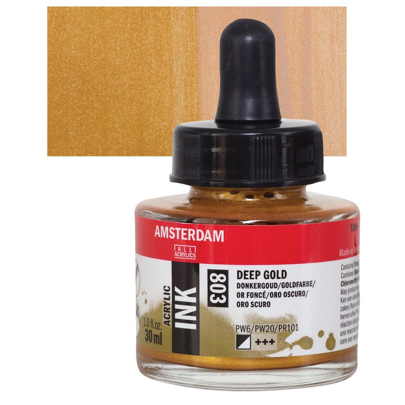 AMSTERDAM Acrylic Ink 30ml, 803 deep gold