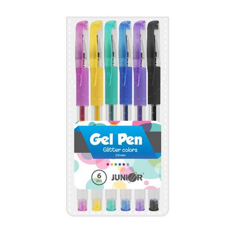 JUNIOR Gelové pero JUNIOR, 6ks GLITTER